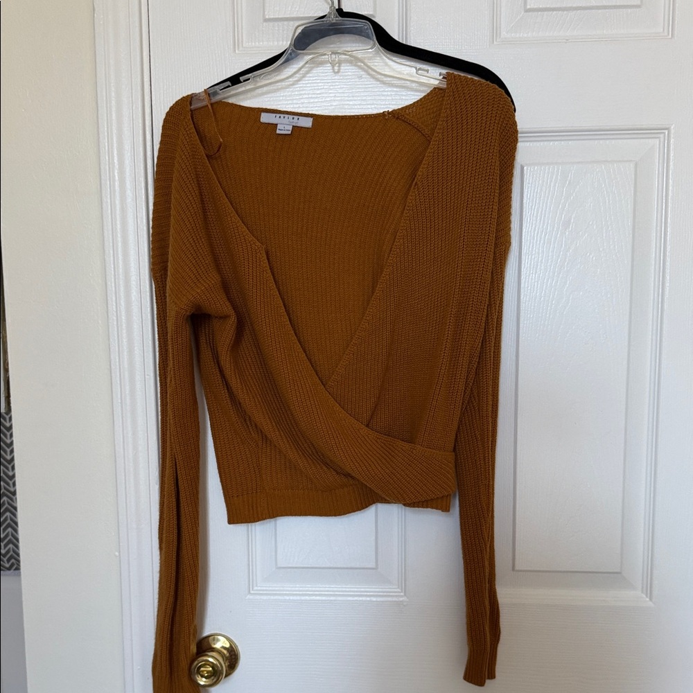 Fav lux V-Neck Tan Sweater